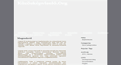 Desktop Screenshot of kozoskepviselo.org